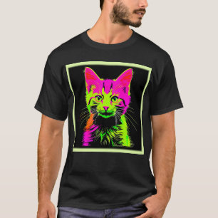 ネオンキャットポートレート Tシャツ