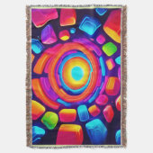 ネオンキューブボルテックスアート スローブランケット (正面縦)
