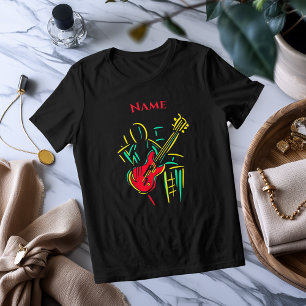 ネオンギターラインアート ビブラントミュージックTシャツ トライブレンドTシャツ