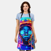 ネオンクラゲの子どもの視覚 エプロン (着用した状態)