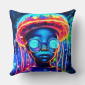 ネオンクラゲの子どもの視覚 クッション (裏面)