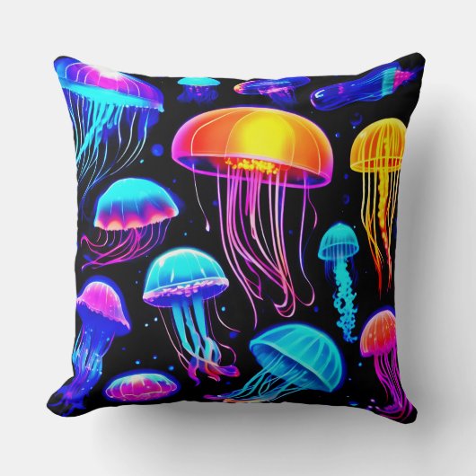 ネオンクラゲ クッション (正面)