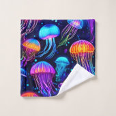 ネオンクラゲ バスタオルセット (ウォッシュタオル)