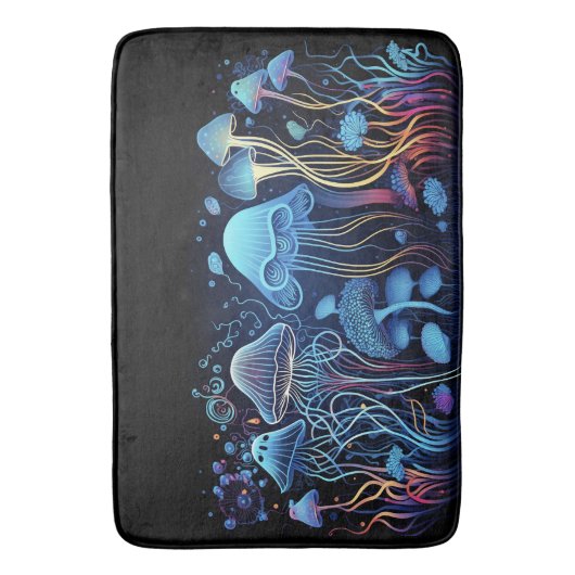 ネオンクラゲ バスマット (正面縦)