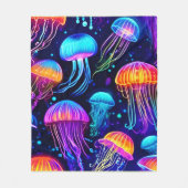 ネオンクラゲ フリースブランケット (正面)