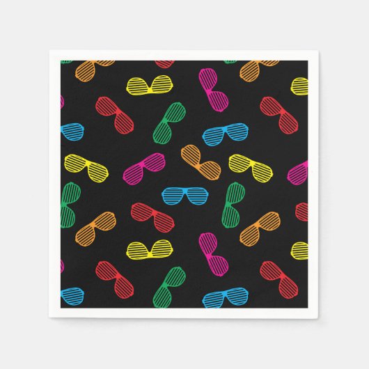 ネオンクラシックサングラスパターン スタンダードカクテルナプキン (正面)