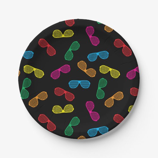 ネオンクラシックサングラスパターン ペーパープレート (正面)