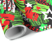 ネオンクリスマスツリーパターンラッピング紙 ラッピングペーパー (ロールコーナー)