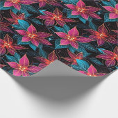 ネオンクリスマスポインセチア ラッピングペーパー (角)