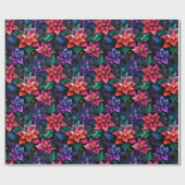 ネオンクリスマスポインセチア ラッピングペーパー (フラット)