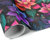 ネオンクリスマスポインセチア ラッピングペーパー (ロールコーナー)