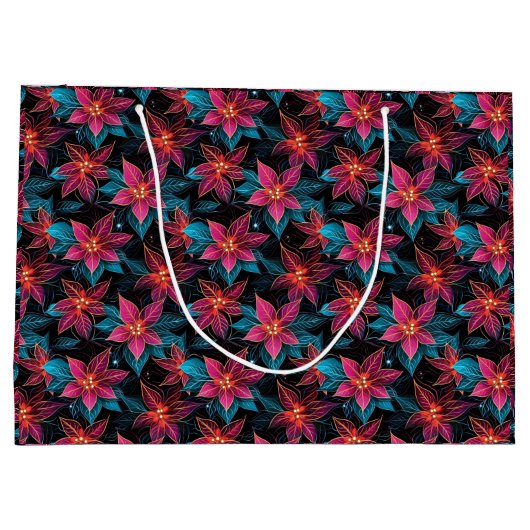 ネオンクリスマスポインセチア ラージペーパーバッグ (裏面)