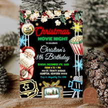 ネオンクリスマスムービーナイト子供の誕生日パーティー