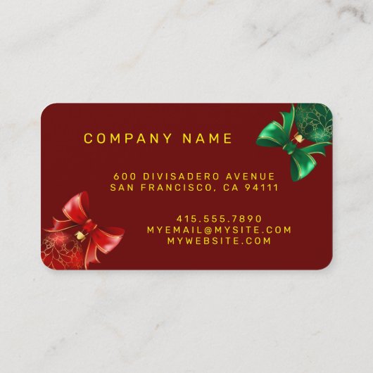 ネオンクリスマス人気があるホリデーコレクション 名刺 (裏面)