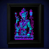 ネオンクリーパーピンクとターコイズ5:4 ポスター