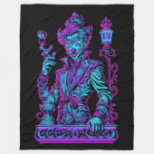 ネオンクリーパーピンクとターコイズ フリースブランケット (正面)