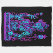 ネオンクリーパーピンクとターコイズ フリースブランケット (正面(横))