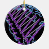 ネオンクレーンオペレータークレーン北アメリカ地図ネオン セラミックオーナメント (裏面)