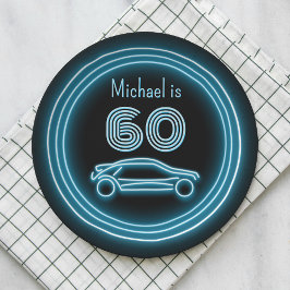 ネオンクーペのレースカー – モータースポーツカスタムメンズ ペーパープレート