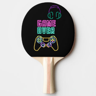 ネオンクールビデオゲーム。 卓球ラケット