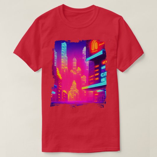 ネオンクール日本のシティ Tシャツ (デザイン正面)
