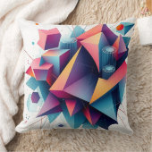 ネオングラを使った未来的な抽象芸術幾何学的な形状 クッション (ブランケット)