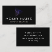 ネオングラデーショングラディエント幾何三角形ソフトウェア 名刺 (正面/裏面)