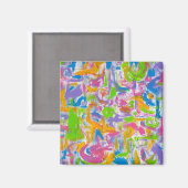 ネオングラフィティ絵を描ー抽象芸術 マグネット (正面/裏面)