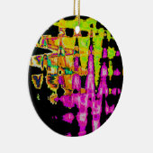 ネオングリッチ抽象芸術アートポスタープリント セラミックオーナメント (右)