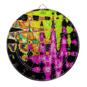 ネオングリッチ抽象芸術アートポスタープリント ダーツボード (正面)