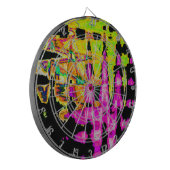 ネオングリッチ抽象芸術アートポスタープリント ダーツボード (正面左)