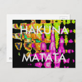 ネオングリッチ抽象芸術アートポスタープリント ポストカード (正面/裏面)