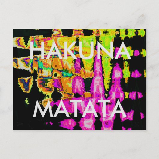 ネオングリッチ抽象芸術アートポスタープリント ポストカード (正面)