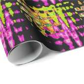 ネオングリッチ抽象芸術アートポスタープリント ラッピングペーパー (ロールコーナー)