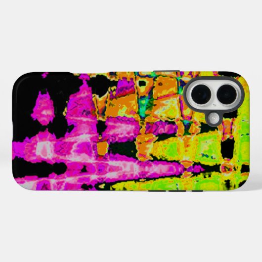 ネオングリッチ抽象芸術アートポスタープリント Case-Mate iPhoneケース (裏面 (横))