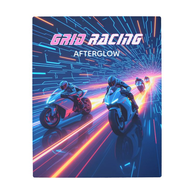 ネオングリッドレース余韻 メタルプリント (正面)