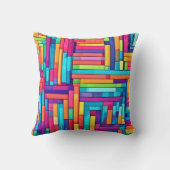 ネオングリッド – カラフル抽象芸術モザイク クッション (裏面)