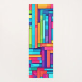 ネオングリッド – カラフル抽象芸術モザイク ヨガマット (裏面)