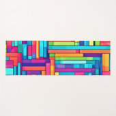 ネオングリッド – カラフル抽象芸術モザイク ヨガマット (正面(横))