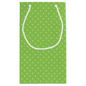 ネオングリーンとコスモスの花の誕生日 スモールペーパーバッグ (裏面)