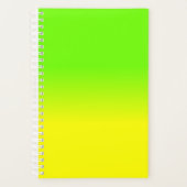 ネオングリーンとネオンイエローオンブレの色合いフェード プランナー手帳 (正面)