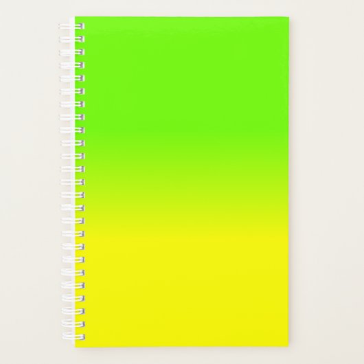 ネオングリーンとネオンイエローオンブレの色合いフェード プランナー手帳 (正面)