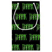 ネオングリーンとホワイ感謝していトユー スモールペーパーバッグ (裏面)