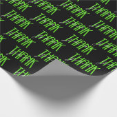 ネオングリーンと白感謝していいサイン ラッピングペーパー (角)