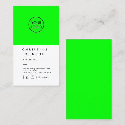 ネオングリーンのロゴ 名刺 (正面/裏面)