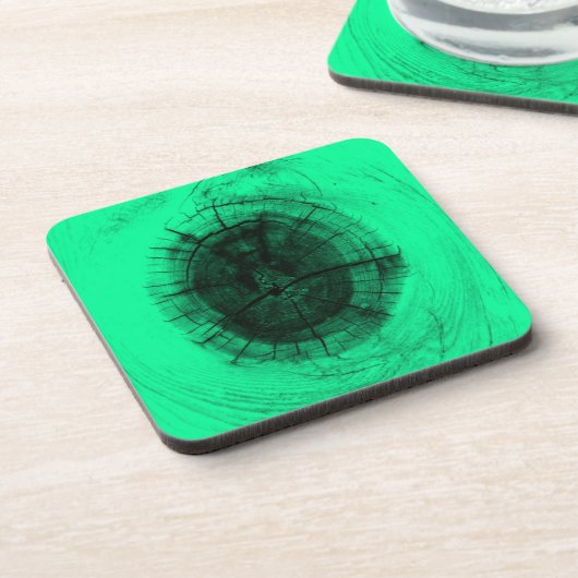 ネオングリーンの木の結び目 コースター (左側)