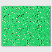 ネオングリーンの白黒の星 ラッピングペーパー (フラット)