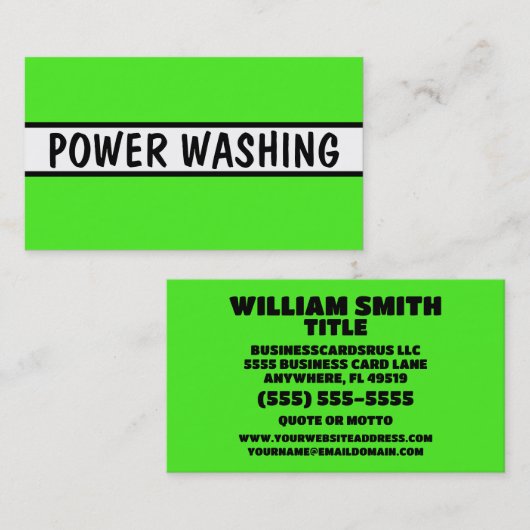 ネオングリーンを洗う 名刺 (正面/裏面)