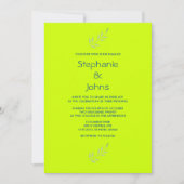 ネオングリーンイエロカラフルー明葉るいの結婚 招待状 (正面)