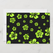 ネオングリーンイエローハイビスカスフローラブラック招待状 招待状 (裏面)